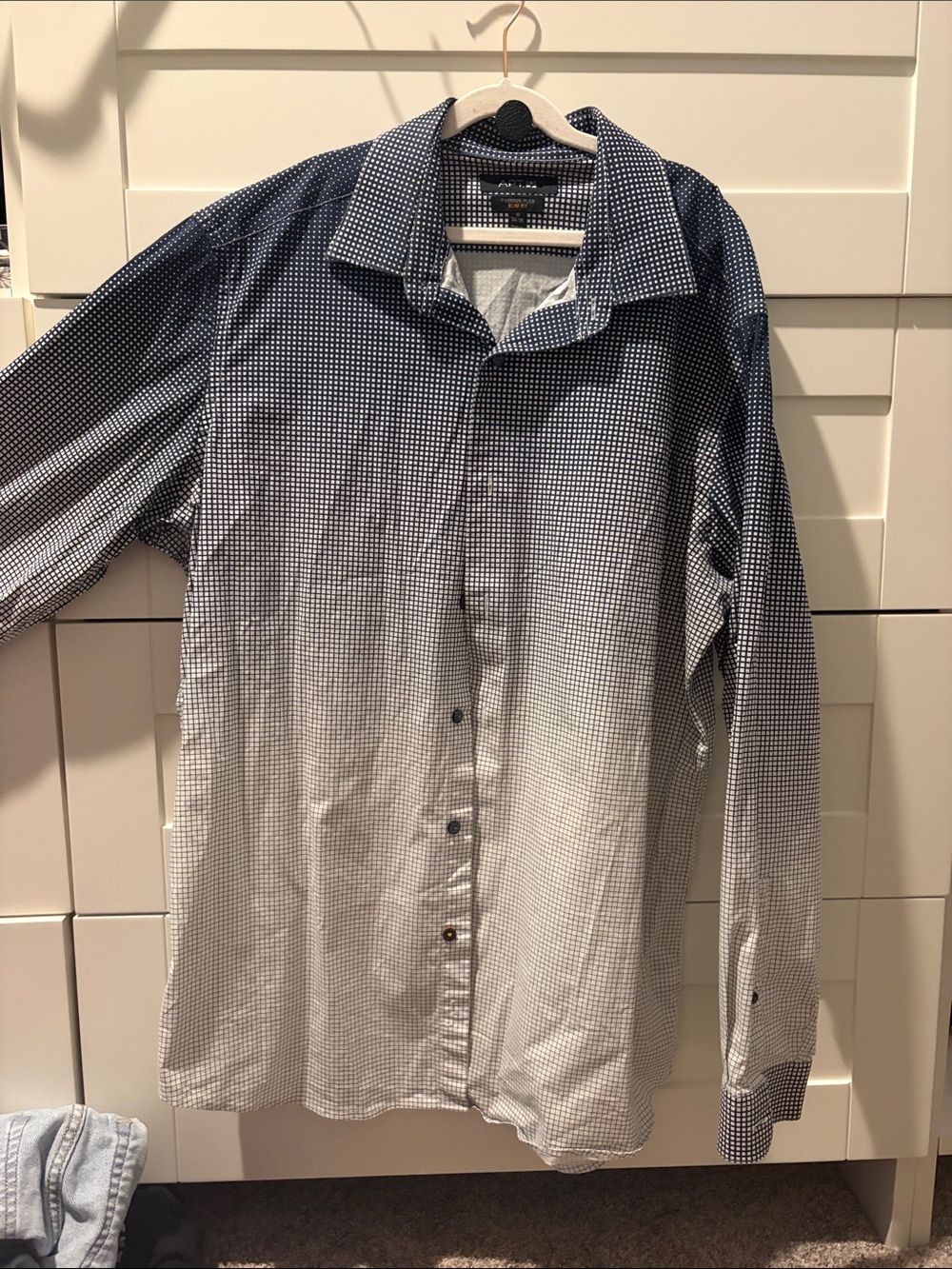 Van Heusen Men’s Black to White Ombre Check Button-Down Shirt